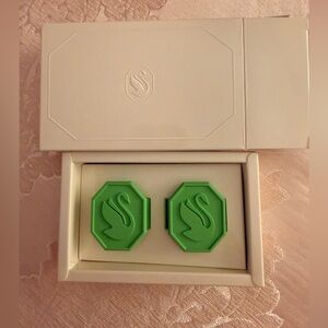 Green Swarovski napkins ring set